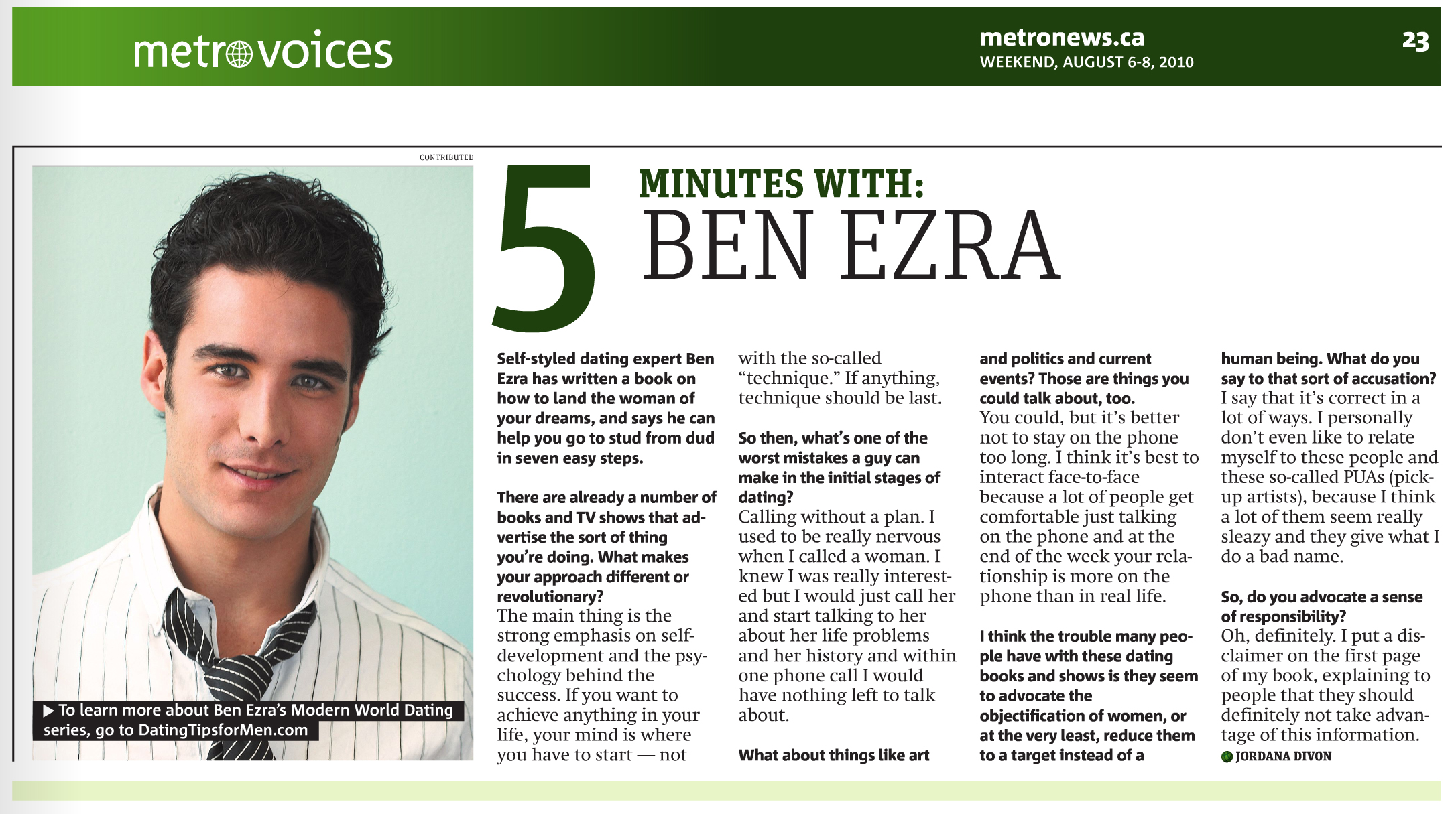 Ben Ezra in Metro News